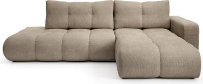 Produktbild von Masseno Ecksofa DUCA R-S mit Schlaffunktion L-Form, Sofa mit Bettkasten, Wohnzimmersofa, Couch, Soffa, Bettsofa, Couchgarnitur- Grau, FLOW 01