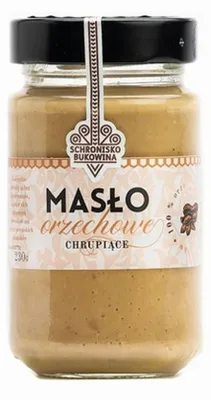 Zdjęcie produktu dla Masło orzechowe 100% Crunchy 230g - Schronisko Bukowina