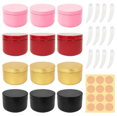 12er-Pack 50 ml Aluminiumdosen mit Deckel und Aufklebern