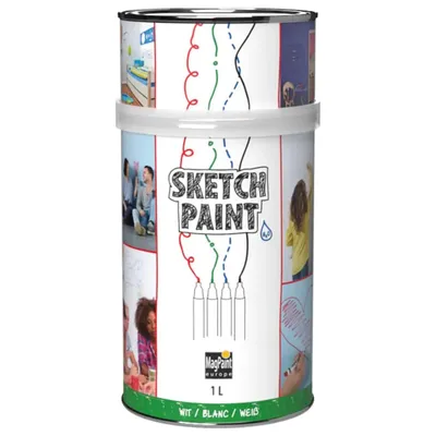 Productafbeelding van MagPaint SketchPaint Wit glans 1 L – whiteboardverf voor muur, deur en meubel