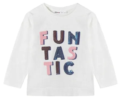 Imagen del producto de Minoti - Camiseta para niña, de punto, de manga larga, modelo MN222 (86) (Blanco)