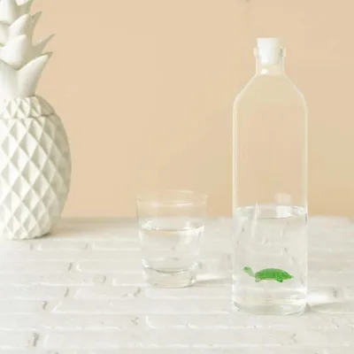 Zdjęcie produktu dla butelka do picia 1Turtle, 2 litry 30 cm szkło / stal nierdzewna przezroczysta