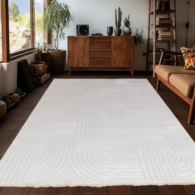 Image de Ayyildiz | Tapis 3D Sahara - 160 cm x 230 cm - Crème - Design moderne - Doux et confortable