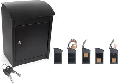 Produktbild von Perel Wandmontierter Paketbriefkasten für Post und Pakete mit Schloss und Einwurfklappe