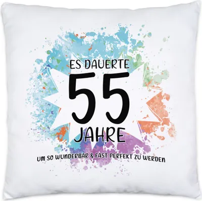Produktbild von Es Dauerte 55 Jahre Um So Wunderbar Zu Werden Kissen Inkl. Füllung Geburtstagsgeschenk 55 Jahre Alt Humor