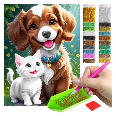 Produktbild von ARTULIO Diamond Painting Set - Zwei bunte Vögel auf blühendem Zweig - 30 x 40 cm - Diamant Painting, Komplettset: Mosaik + Zubehör