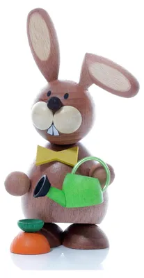 Produktbild von Stehender Osterhase mit Gießkanne, Höhe 12 cm, neue Osterfigur aus Holz