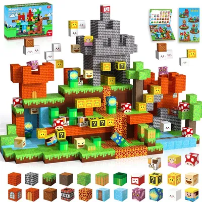 Image de Blocs de construction magnétiques,150 pièces de blocs de construction magnétiques pour enfants,Jouets magnétiques Aimants enfants,Jouets 3 4 5 6 7 8 9 ans et plus,Vert