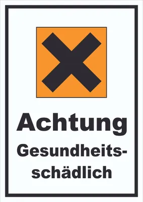 Produktbild von Schild Gefahrensymbol Gesundheitsschädlich Kreuz hochkant A0 Rückseite selbstklebend