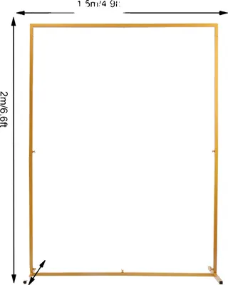 Zdjęcie produktu dla Stojak ślubny, wymiary 2 m x 1,5 m, trwała konstrukcja żelazna, złoty
