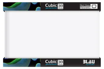 Imagen del producto de Acuario panorámico cúbico - 38 litros de capacidad - Vidrio azul - Acuario interior rectangular