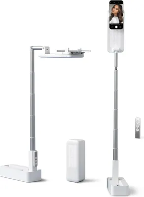 Produktbild von Selfie Ständer ausziehbar & faltbar | Mit LED Licht 360° Rotation & Fernbedienung | Wiederaufladbarer Handyhalter