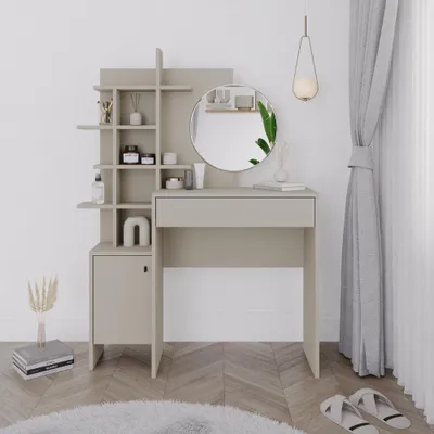 Immagine prodotto di Toeletta trucco Mup con vani a giorno colore cashmere