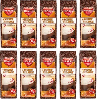 Zdjęcie produktu dla HEARTS Cappuccino Viennese Melange 10 x 1 kg w opakowaniu zbiorczym