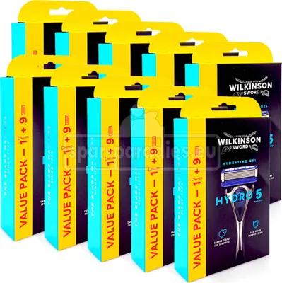 Produktbild von Wilkinson Hydro 5 Hydrating Gel Rasierer + 8 Ersatzklingen x 10