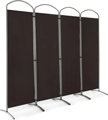 Produktbild von Trennwand mit 4 Paneelen, klappbarer Wandschutz, Trennwand für Innen- und Aussenbereich, Privatsphaere für Büro und Krankenhaus, Zimmer (221 x 188 cm, Braun)