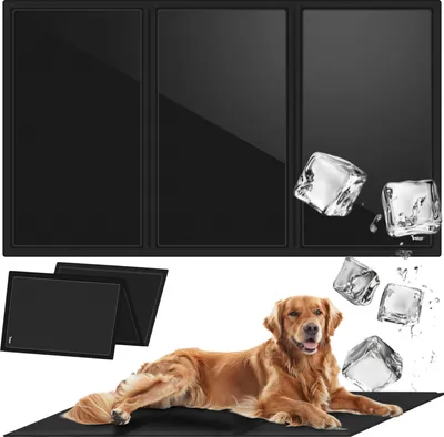 Produktbild von PURLOV Kühlmatte Hund für Hunde & Katzen 110x70 cm - Selbstkühlende Gelmatte - Welpen Zubehör Perfekter Komfort Unterwegs & Zuhause - Hundezubehör Zusammenklappbare und Wasserfeste 25536
