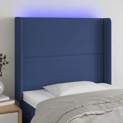 Produktbild von Möbel LED Kopfteil Blau 103x16x118/128 cm Stoff - Kopfteile 3123904