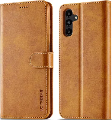 Image de Etui pour Samsung Galaxy A15 5G/4G étui en cuir avec fermeture magnétique et support, étui de protection Jaune