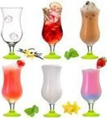Produktbild von PLATINUX Cocktailgläser 400ml (max. 470ml) aus Glas Set 6-Teilig Longdrinkgläser Partygläser Hurricanegläser Groß Grün
