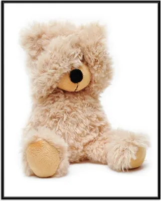 Produktbild von Wallario Wandbild Süßer Teddybär, Größe: 40,30 x 50,30 cm, Poster mit schwarzem Aluminiumrahmen