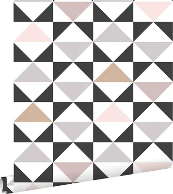 Immagine prodotto di ESTAhome carta da parati astratto modello triangolo bianco, nero, grigio caldo e rosa veccho 53 cm x 10.05 m