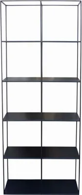 Zdjęcie produktu dla Casa Padrino luksusowa metalowa szafka z półkami czarna 80 x 40 x h. 200 cm - Szafka do salonu - Regał - Luksusowe meble