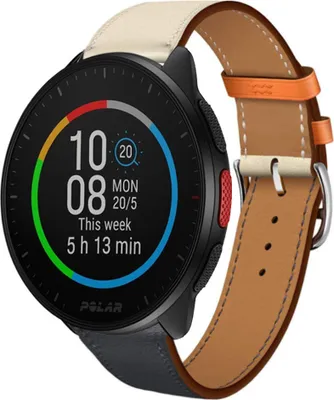 Produktbild von Strap-it Polar Pacer Lederarmband (Weiß/Dunkelblau)