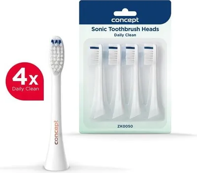 Produktbild von CONCEPT ZK0050 Ersatzköpfe für Zahnbürsten PERFECT SMILE ZK500x, Daily Clean, 4 Stück, weiß