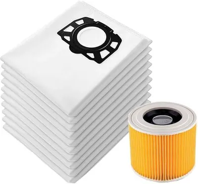 Produktbild von 12 Staubsaugerbeutel und 1 Filter für Kärcher KFI 357, WD2, WD 2 Plus, WD 3, KWD 1-3, SE 4001, SE 4002 Staubsauger Ersatzteile 2.863-314.0 (13)