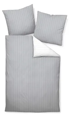 Produktbild von Janine Design Mako-Soft-Seersucker Bettwäsche-Garnitur TANGO 20020 Farbe silber Größe 135x200 + 80x80 cm