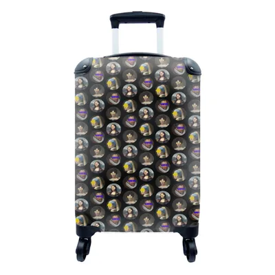 Produktbild von MuchoWow® Koffer Handgepäck Trolley Rollkoffer Kleine Reisekoffer mit 4 Rollen - Alte Meister - Muster - Farben - Cabin Size < 55x40x23 cm & 55x40x20 cm - Fotokoffer - Kabinenkoffer - Boardgepäck - Reise-Box - Reisekoffer - Reisegepäck - Koffer mit Bild - Trolley für Kinder