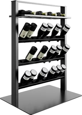 Produktbild von MetaloPro Weinregal Piemont – Metall Schwarz Flaschenregal Für 36 Weinflaschen – Robustes Design, Weinständer Für Küche, Keller Oder Bar – 110x80x60cm