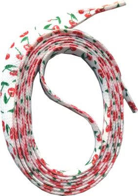 Produktbild von SNORS bedruckte Schnürsenkel flach - KIRSCHEN WEISS - 10mm - 140cm