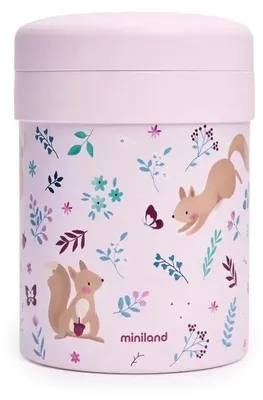 Immagine prodotto di Miniland Thermos per alimenti con 2 contenitori ermetici Dreamland 700 ml – Scoiattoli