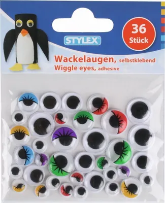 Produktbild von Stylex 46544 Wackelaugen, selbstklebend, 36 Stück