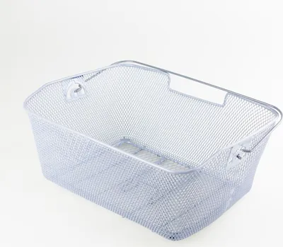 Produktbild von Fahrrad Korb hinten 41x30x17cm silber Tragebügel Einkaufskorb Fahrradkorb