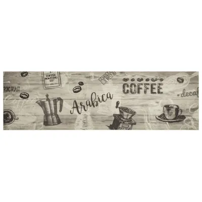 Produktbild von vidaXL Küchenteppich Waschbar Kaffee Grau 45x150 cm Samt