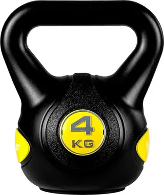 Zdjęcie produktu dla MOVIT Hantle Kettlebell - 4 kg, czarno / żółty