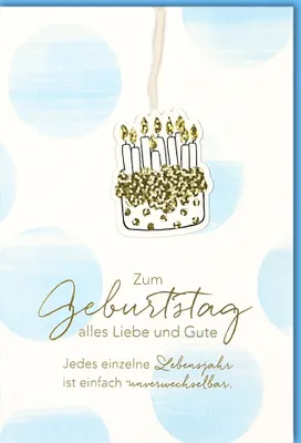 Produktbild von Geburtstag - Glückwunschkarte im Format 11,5 x 17 cm mit Umschlag