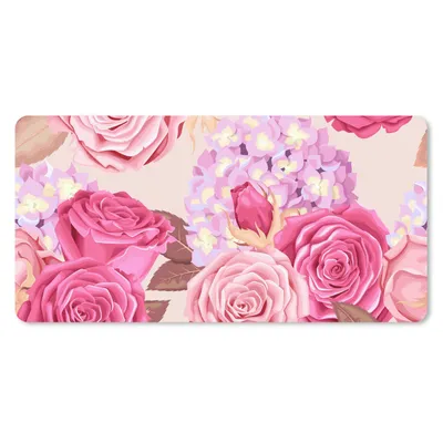 Produktbild von MuchoWow® Schreibtischunterlage Blumen - Rosen - Rosa 80x40 cm - XXL Mauspad - Gaming Mauspad