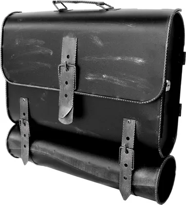 Produktbild von Briefkasten Unikat Antik-Look Schulranzen - Design Schultasche mit Zeitungsrolle Handarbeit Wandbriefkasten abschließbar robust und praktisch - Farbe: Schwarz-Silber | Entnahme: Rechts