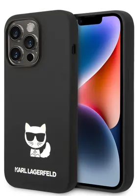 Obrázok produktu pre Karl Lagerfeld silikónový kryt na iPhone 14 Pro Max (KLHCP14XSLCTBK) - Choupette (čierny)