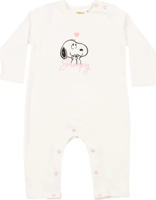 Produktbild von The Peanuts Snoopy Baby Strampler für Mädchen - Overall Einteiler Schlafstrampler Langarm Weiß 86-92