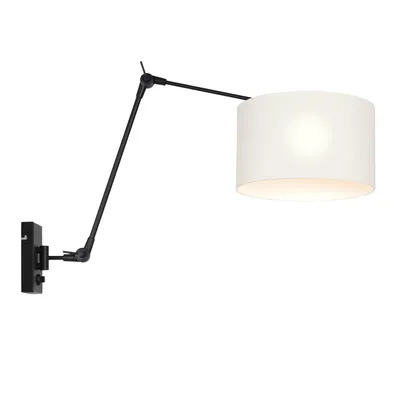 Produktbild von Steinhauer Wandleuchte Prestige Chic 1-flammig Matt Schwarz / Chintz weiß 80x30cm