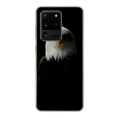 Produktbild von MuchoWow® Handyhülle Schutzhülle Hülle für Samsung Galaxy S20 Ultra Adler - Vogel - Schwarz Silikon Softcase Handy Hülle - Karteninhaber