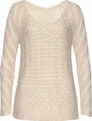 Produktbild von LASCANA Ajourpullover sand Größe 40/42
