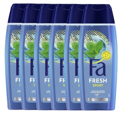 Image de Fa Gel douche Sport parfum citron vivifiant pour hommes 250ml pack de 6