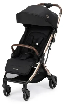 Produktbild von Maxi-Cosi Eva3 Kinderwagen, 0–4 Jahre, 0–22 kg, Baby Kinderwagen, Flache Liegeposition, Automatisch mit 1 Hand klappbar, Essential Black Champagne