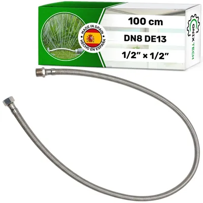 Flexi-Schlauch 100 cm, 1/2" x 1/2", Edelstahl, 10 bar, 70 °C